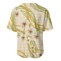 Melemele Ahiahia Hawai'i Palaka Plumeria Baseball Jersey Puakenikeni and Maile Lei