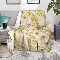 Melemele Ahiahia Hawai'i Palaka Plumeria Blanket Puakenikeni and Maile Lei