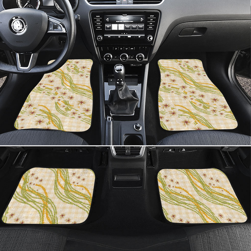 Melemele Ahiahia Hawai'i Palaka Plumeria Car Mats Puakenikeni and Maile Lei