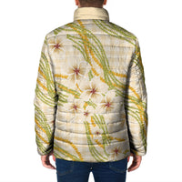 Melemele Ahiahia Hawai'i Palaka Plumeria Padded Jacket Puakenikeni and Maile Lei