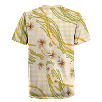 Melemele Ahiahia Hawai'i Palaka Plumeria Rugby Jersey Puakenikeni and Maile Lei