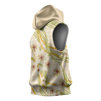 Melemele Ahiahia Hawai'i Palaka Plumeria Sleeveless Hoodie Puakenikeni and Maile Lei
