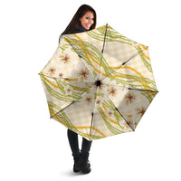 Melemele Ahiahia Hawai'i Palaka Plumeria Umbrella Puakenikeni and Maile Lei