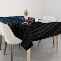 Floral Polynesian Hibiscus Tattoo Tablecloth Blue Gradient Style LT9 - Polynesian Pride