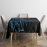 Floral Polynesian Hibiscus Tattoo Tablecloth Blue Gradient Style LT9 - Polynesian Pride