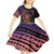 Floral Polynesian Hibiscus Tattoo Kid Short Sleeve Dress Peach Gradient Style