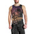 Floral Polynesian Hibiscus Tattoo Men Tank Top Peach Gradient Style