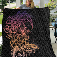 Floral Polynesian Hibiscus Tattoo Quilt Peach Gradient Style LT9 Peach - Polynesian Pride