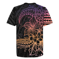 Floral Polynesian Hibiscus Tattoo Rugby Jersey Peach Gradient Style LT9 - Polynesian Pride