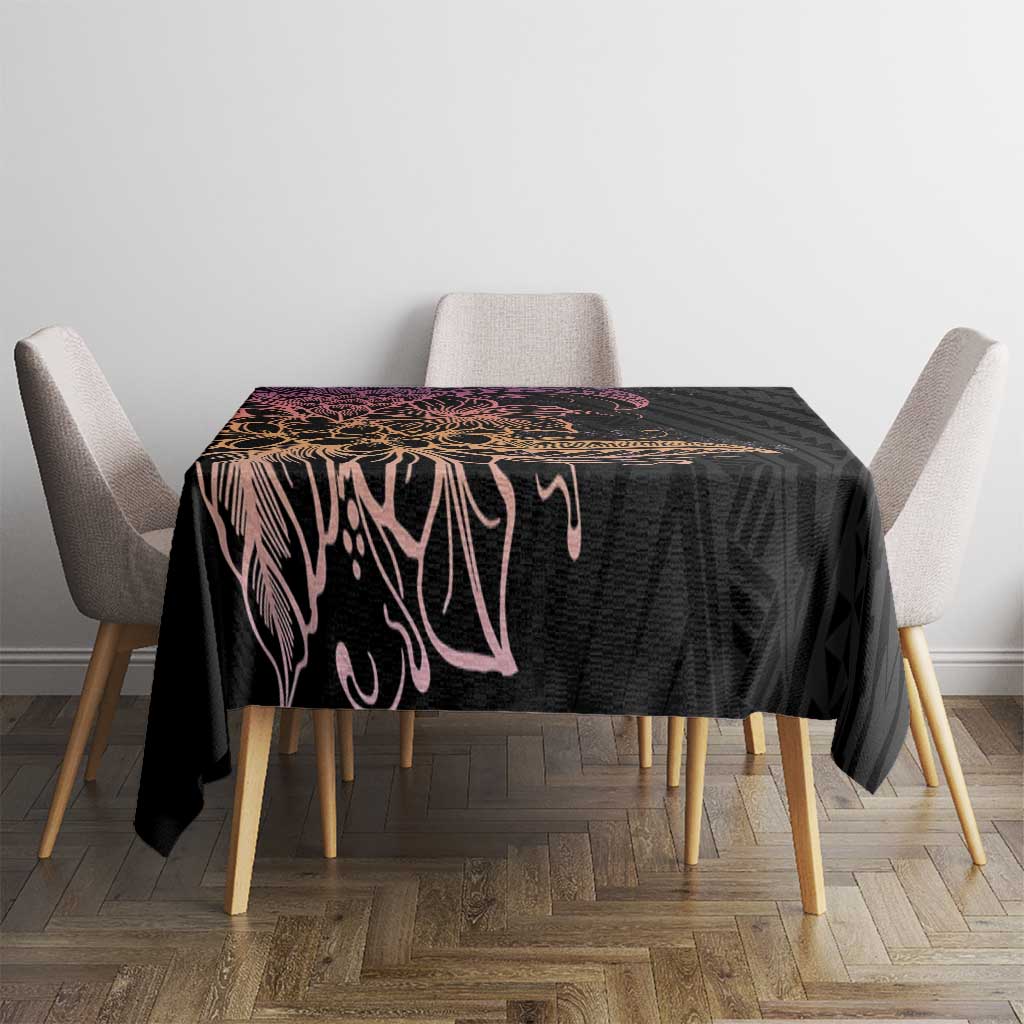 Floral Polynesian Hibiscus Tattoo Tablecloth Peach Gradient Style LT9 - Polynesian Pride