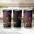 Floral Polynesian Hibiscus Tattoo Tumbler Cup Peach Gradient Style