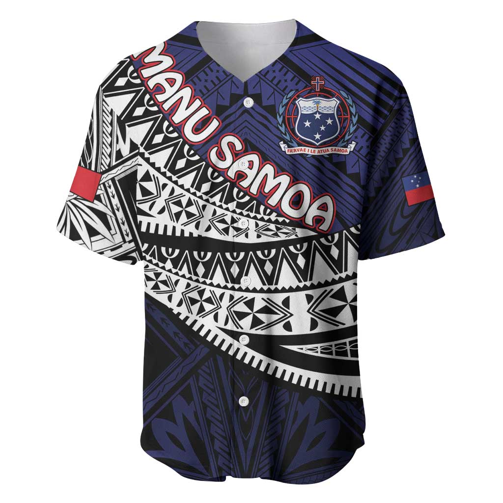 Custom Samoa Rugby Pacific Baseball Jersey Samoan Warrior Tribal Pattern