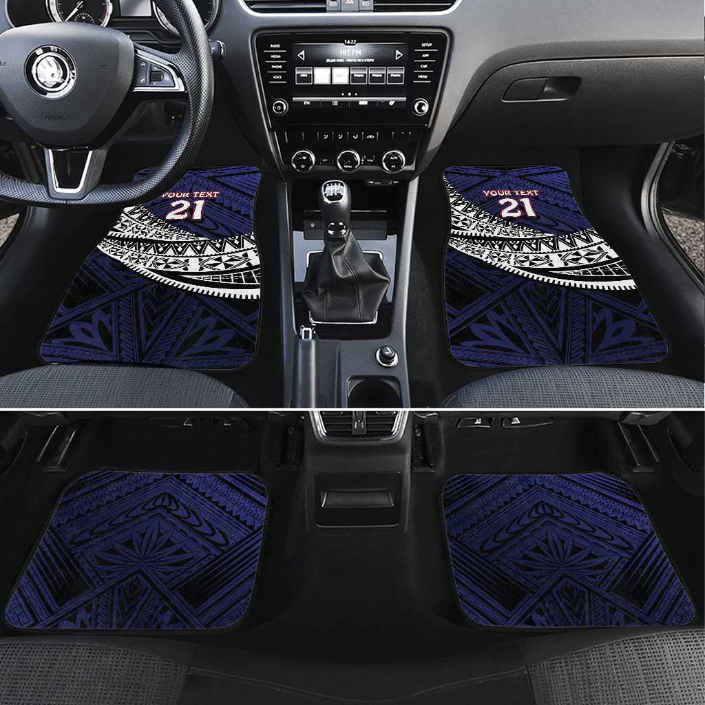 Custom Samoa Rugby Pacific Car Mats Samoan Warrior Tribal Pattern