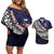 Custom Samoa Rugby Pacific Couples Matching Off Shoulder Short Dress and Hawaiian Shirt Samoan Warrior Tribal Pattern