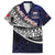 Custom Samoa Rugby Pacific Family Matching Off Shoulder Short Dress and Hawaiian Shirt Samoan Warrior Tribal Pattern