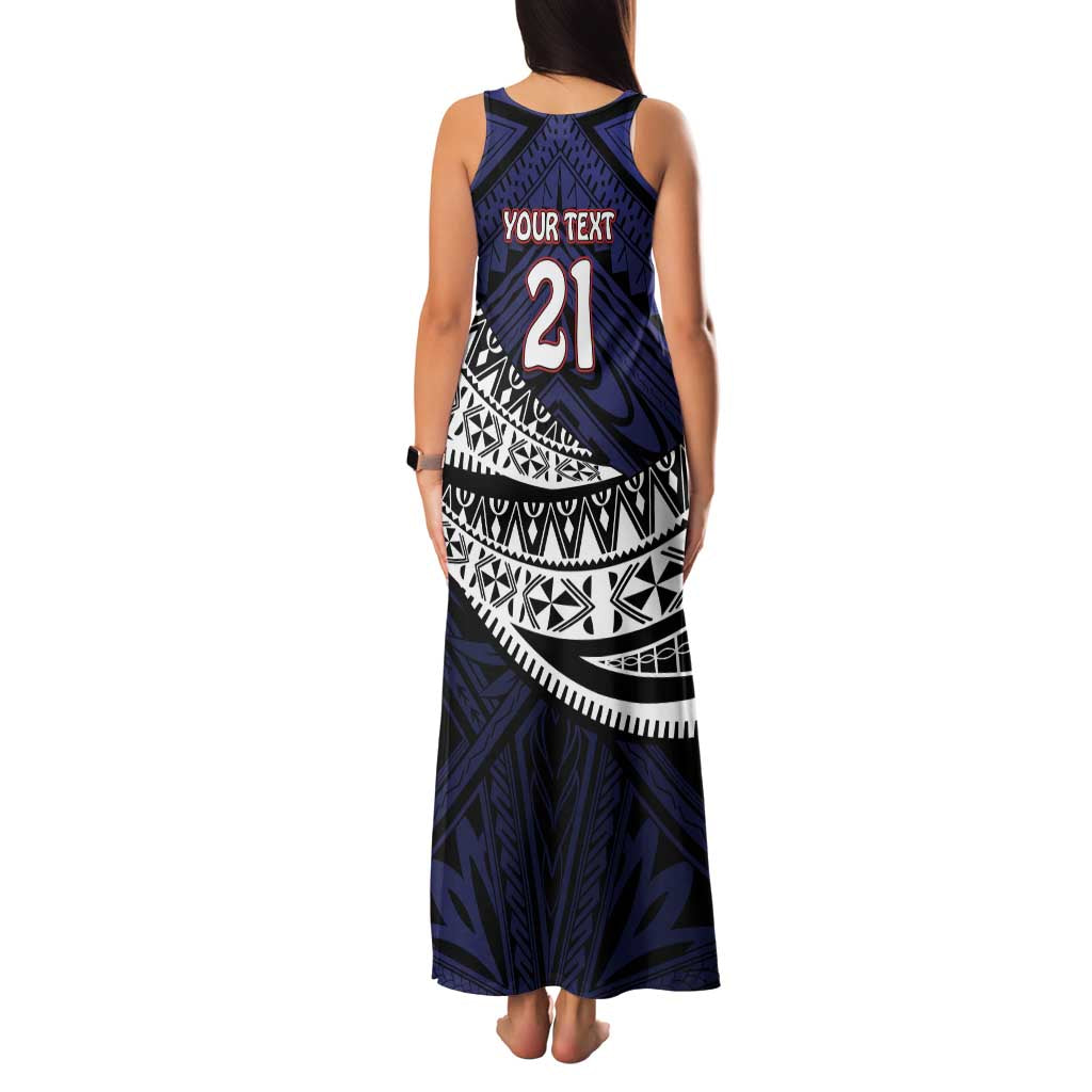 Custom Samoa Rugby Pacific Family Matching Tank Maxi Dress and Hawaiian Shirt Samoan Warrior Tribal Pattern