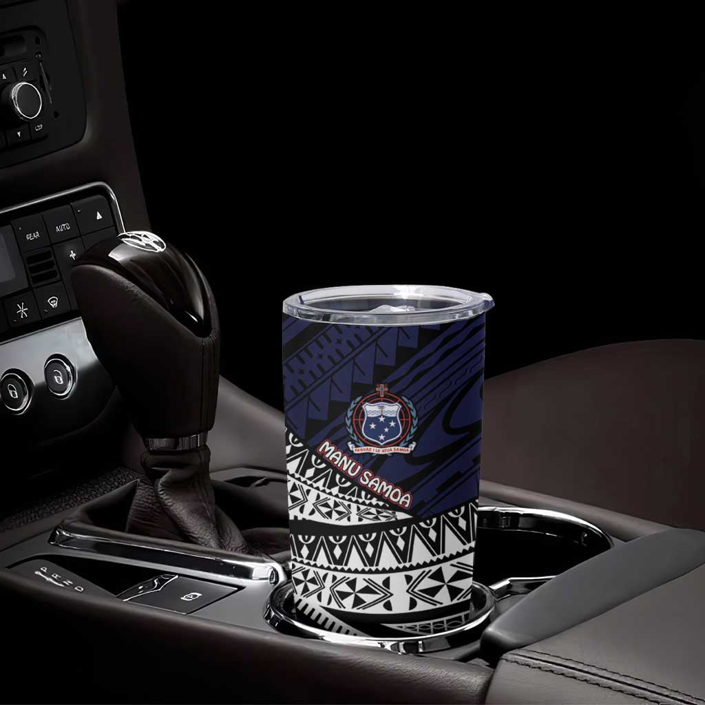 Custom Samoa Rugby Pacific Tumbler Cup Samoan Warrior Tribal Pattern