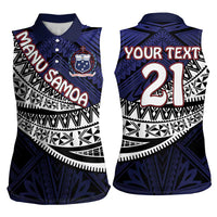 Custom Samoa Rugby Pacific Women Sleeveless Polo Shirt Samoan Warrior Tribal Pattern