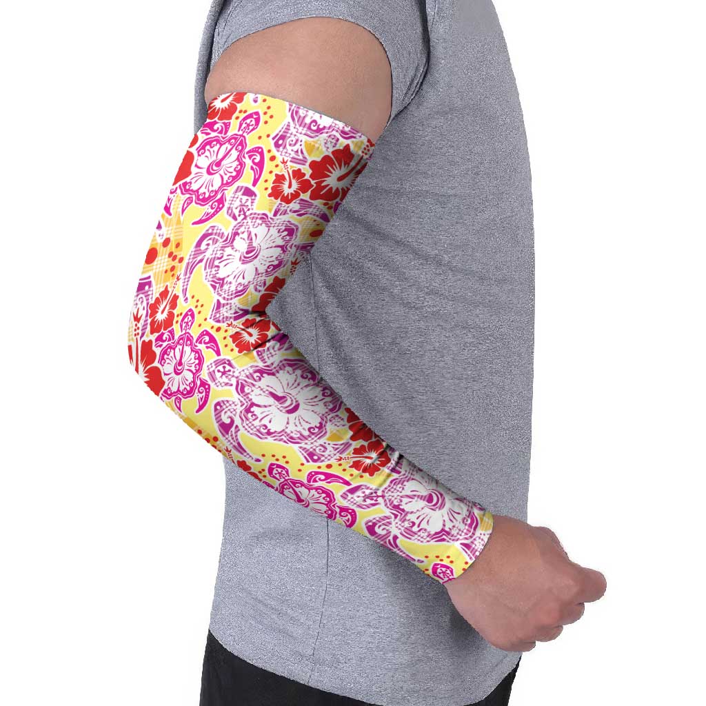 Palaka with Honu and Hibiscus Arm Sleeves Hawaiian Heritage Spirit - Polynesian Pride