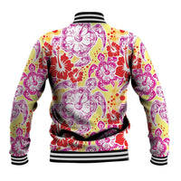 Palaka with Honu and Hibiscus Baseball Jacket Hawaiian Heritage Spirit LT9 - Polynesian Pride