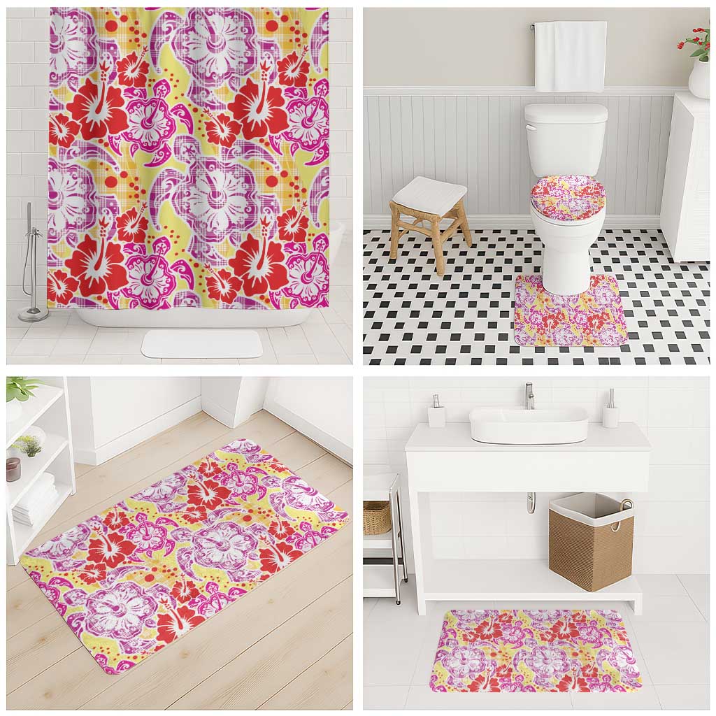 Palaka with Honu and Hibiscus Bathroom Set Hawaiian Heritage Spirit - Polynesian Pride