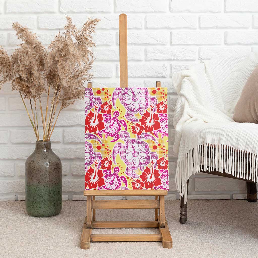 Palaka with Honu and Hibiscus Canvas Wall Art Hawaiian Heritage Spirit LT9 - Polynesian Pride