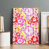Palaka with Honu and Hibiscus Canvas Wall Art Hawaiian Heritage Spirit LT9 - Polynesian Pride