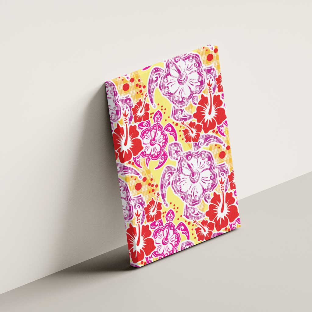 Palaka with Honu and Hibiscus Canvas Wall Art Hawaiian Heritage Spirit LT9 - Polynesian Pride