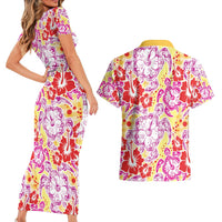 Palaka with Honu and Hibiscus Couples Matching Short Sleeve Bodycon Dress and Hawaiian Shirt Hawaiian Heritage Spirit LT9 - Polynesian Pride