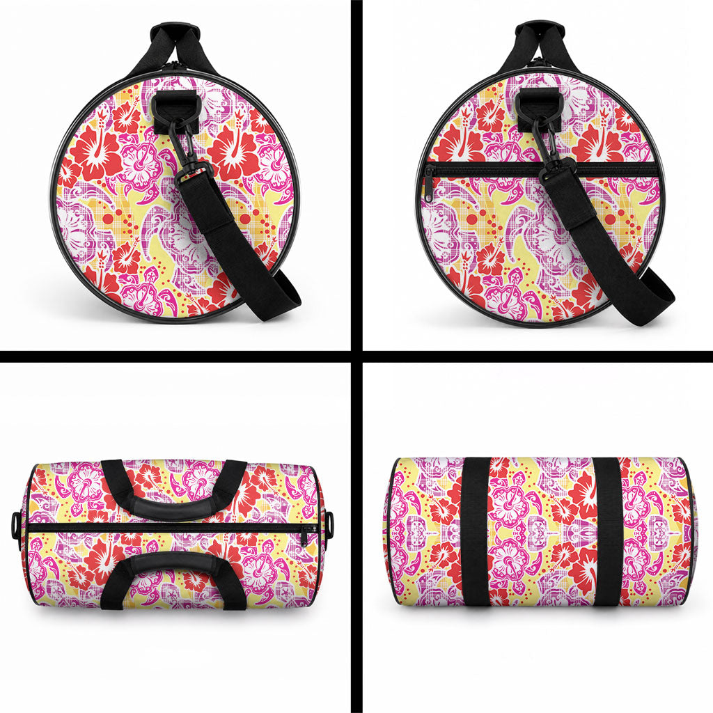 Palaka with Honu and Hibiscus Duffle Bag Hawaiian Heritage Spirit LT9 - Polynesian Pride