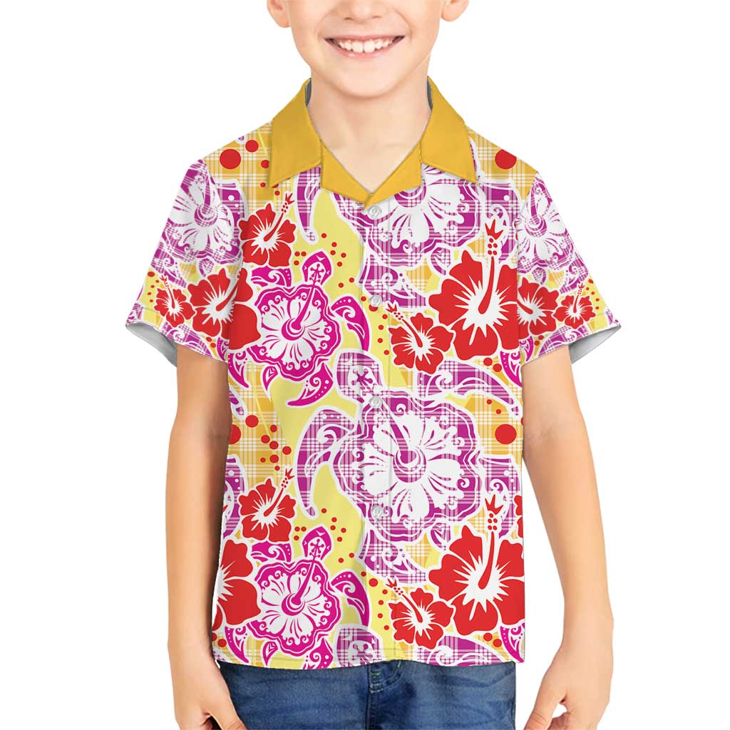 Palaka with Honu and Hibiscus Family Matching Long Sleeve Bodycon Dress and Hawaiian Shirt Hawaiian Heritage Spirit LT9 Son's Shirt Red - Polynesian Pride