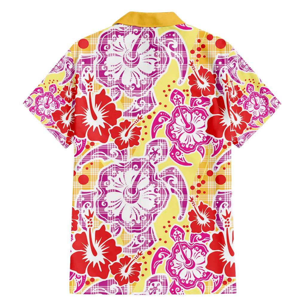 Palaka with Honu and Hibiscus Family Matching Puletasi and Hawaiian Shirt Hawaiian Heritage Spirit LT9 - Polynesian Pride
