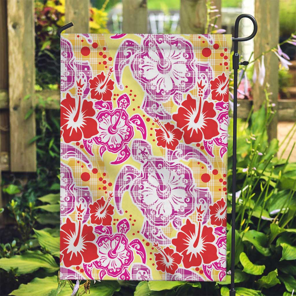 Palaka with Honu and Hibiscus Garden Flag Hawaiian Heritage Spirit - Polynesian Pride