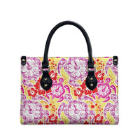 Palaka with Honu and Hibiscus Leather Bag Hawaiian Heritage Spirit - Polynesian Pride