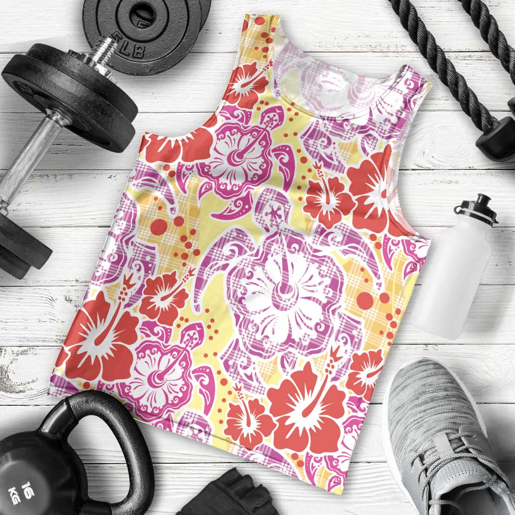 Palaka with Honu and Hibiscus Men Tank Top Hawaiian Heritage Spirit - Polynesian Pride