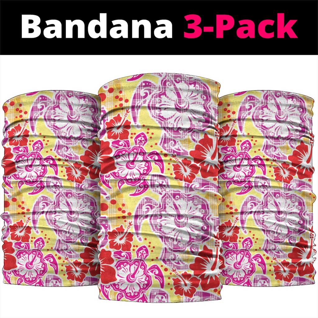 Palaka with Honu and Hibiscus Neck Gaiter Hawaiian Heritage Spirit LT9 package One Size: 25*50cm Red - Polynesian Pride