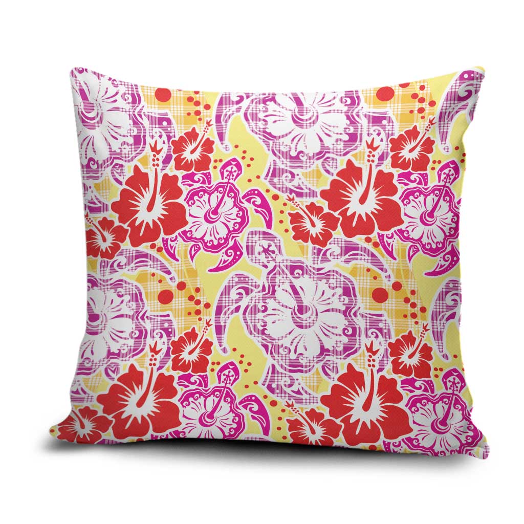 Palaka with Honu and Hibiscus Pillow Cover Hawaiian Heritage Spirit LT9 Red - Polynesian Pride