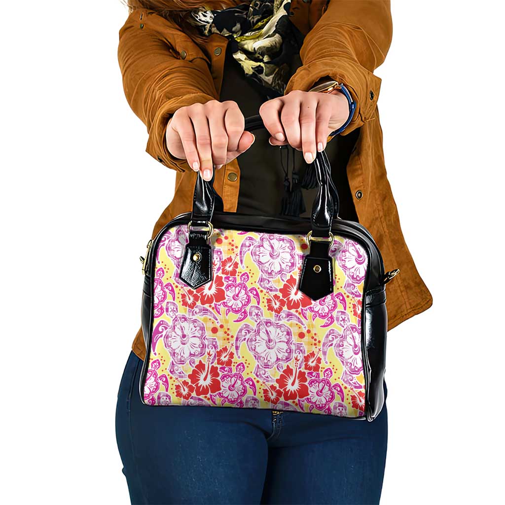 Palaka with Honu and Hibiscus Shoulder Handbag Hawaiian Heritage Spirit - Polynesian Pride