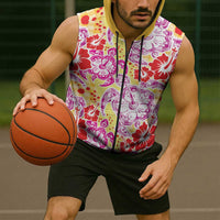 Palaka with Honu and Hibiscus Sleeveless Zip Hoodie Hawaiian Heritage Spirit LT9 - Polynesian Pride
