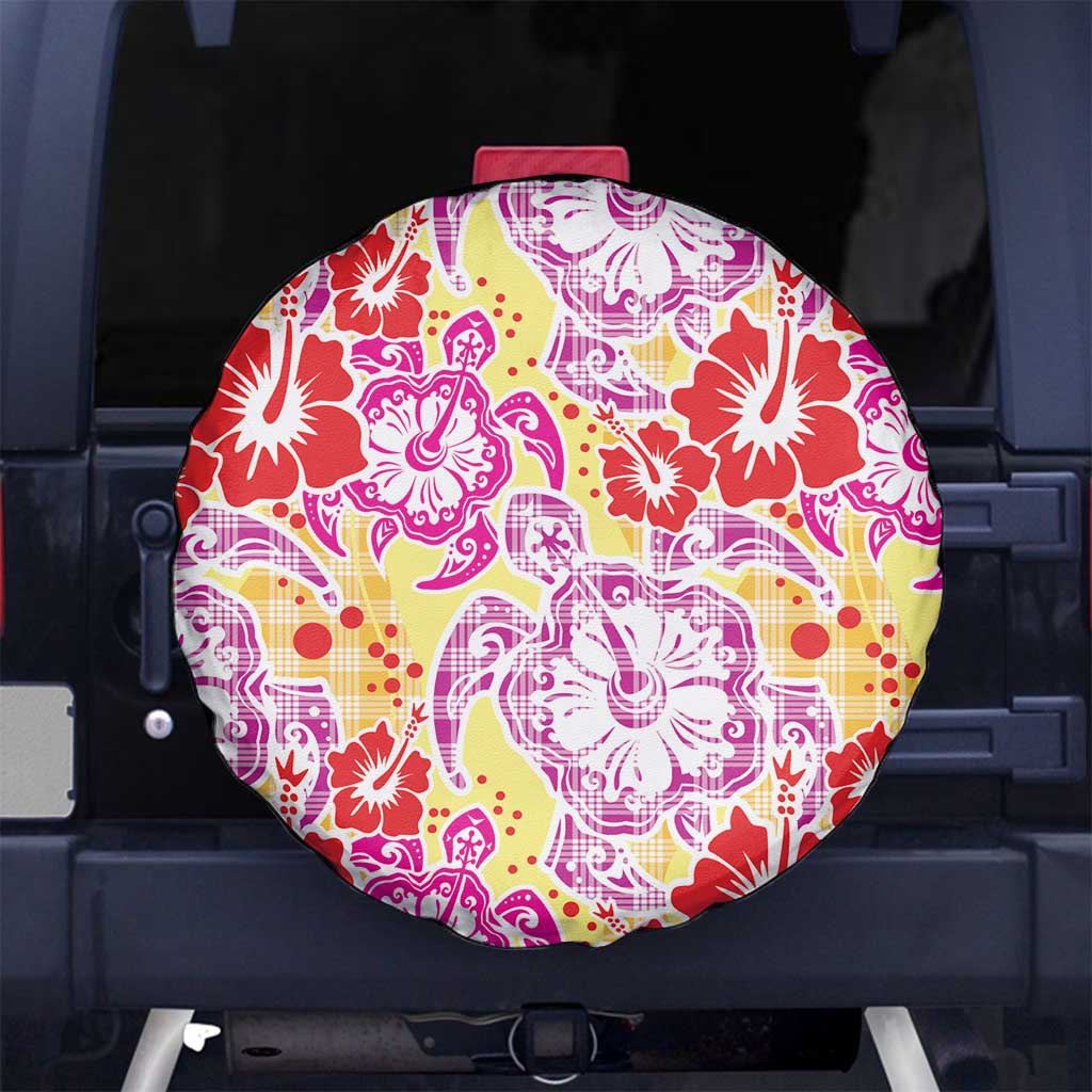 Palaka with Honu and Hibiscus Spare Tire Cover Hawaiian Heritage Spirit - Polynesian Pride