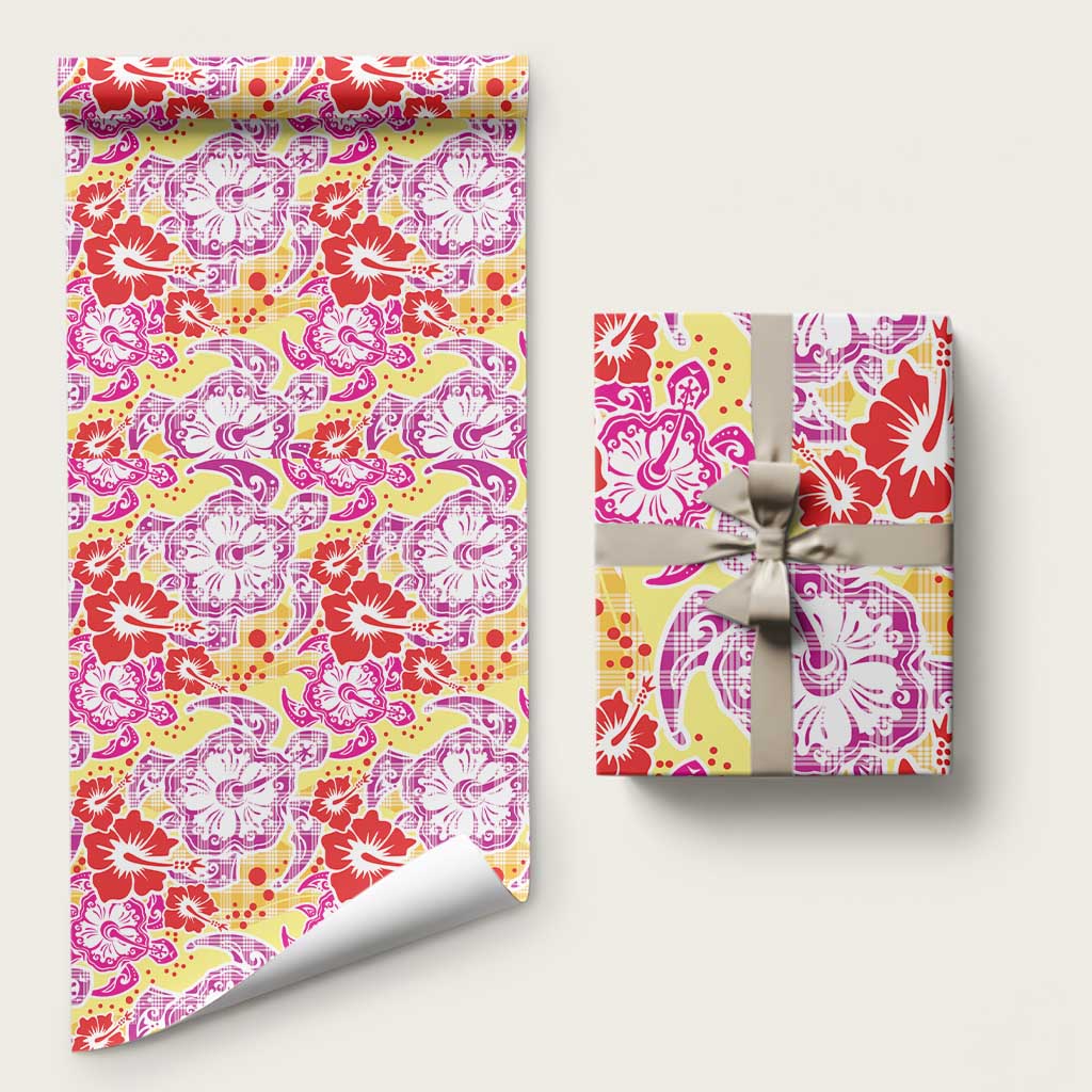Palaka with Honu and Hibiscus Wrapping Paper Hawaiian Heritage Spirit - Polynesian Pride