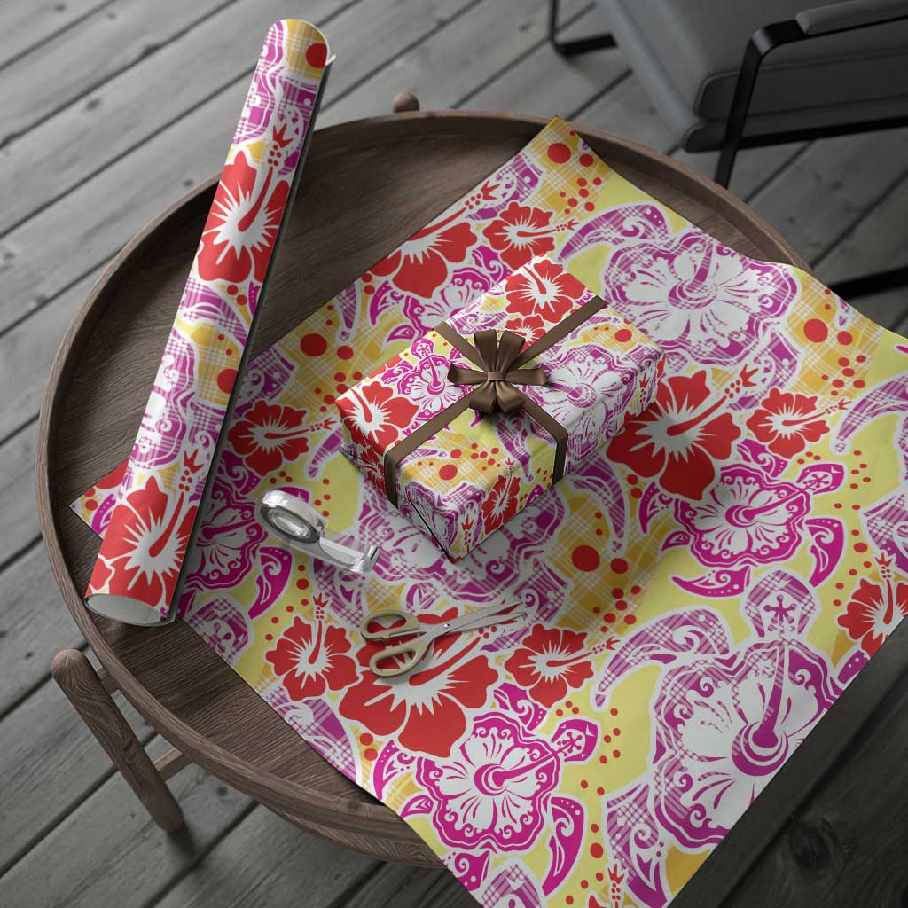 Palaka with Honu and Hibiscus Wrapping Paper Hawaiian Heritage Spirit - Polynesian Pride