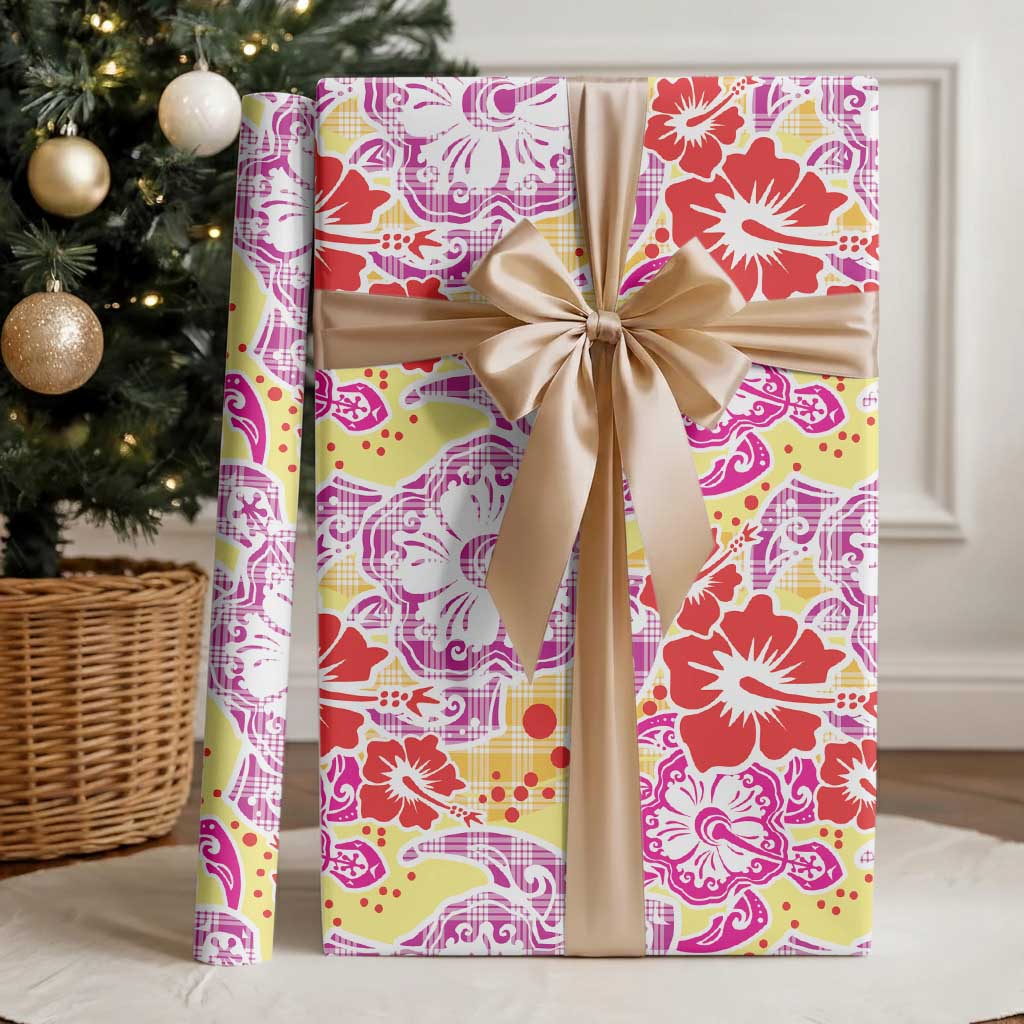 Palaka with Honu and Hibiscus Wrapping Paper Hawaiian Heritage Spirit - Polynesian Pride