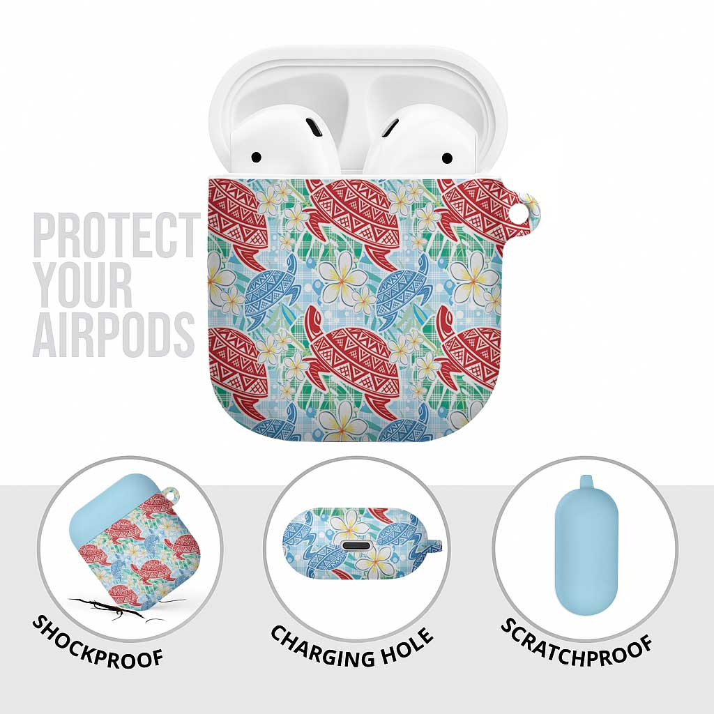 Palaka with Honu and Plumeria AirPods Case Hawaiian Heritage Spirit - Polynesian Pride