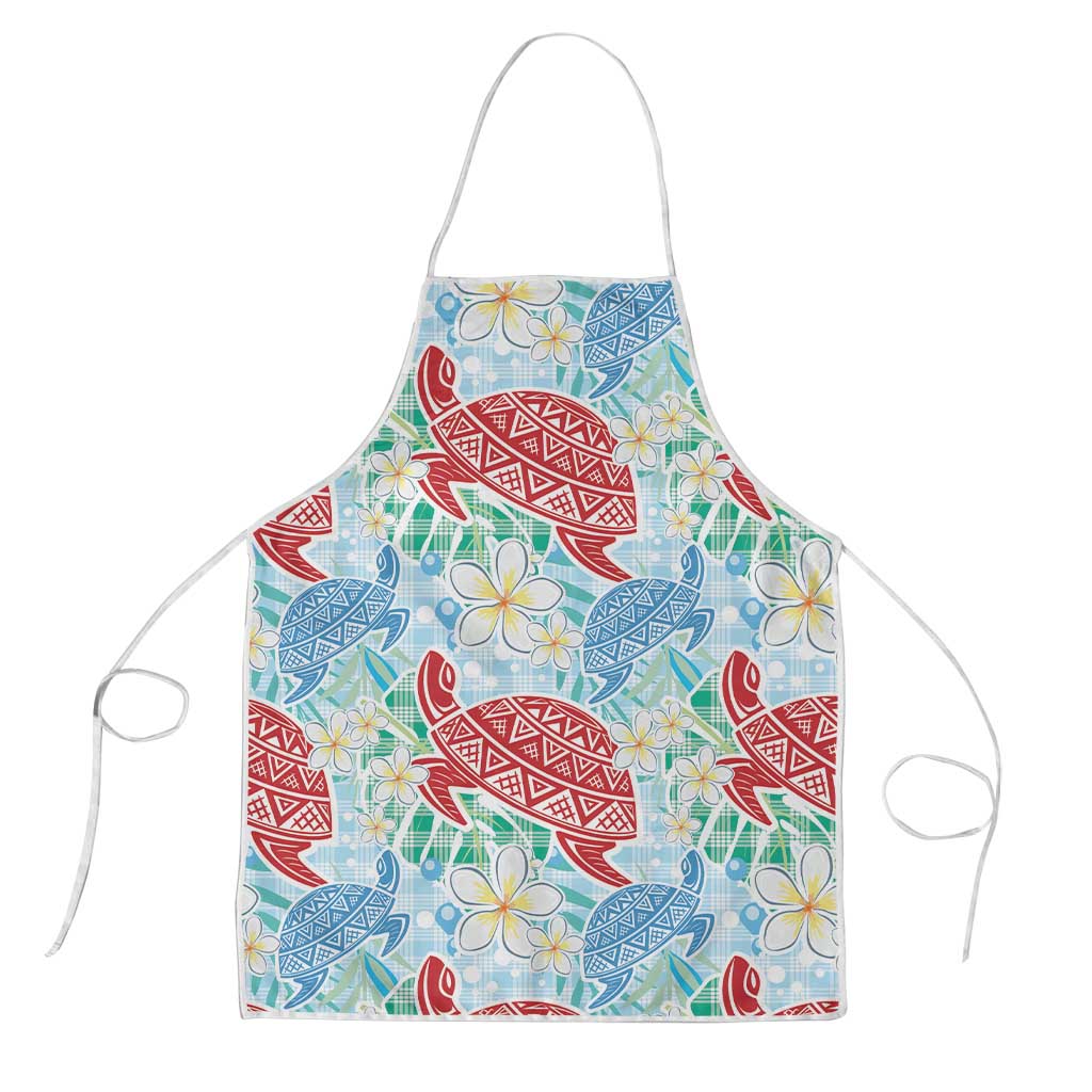 Palaka with Honu and Plumeria Apron Hawaiian Heritage Spirit - Polynesian Pride