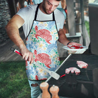 Palaka with Honu and Plumeria Apron Hawaiian Heritage Spirit - Polynesian Pride