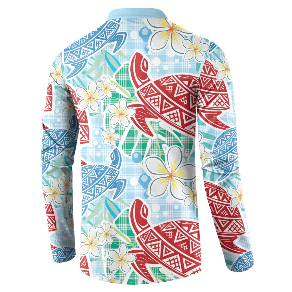 Palaka with Honu and Plumeria Button Sweatshirt Hawaiian Heritage Spirit LT9 - Polynesian Pride