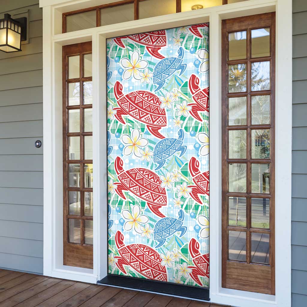 Palaka with Honu and Plumeria Door Cover Hawaiian Heritage Spirit - Polynesian Pride