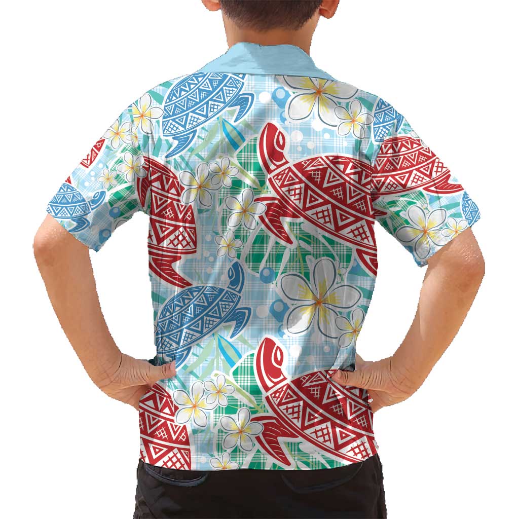 Palaka with Honu and Plumeria Family Matching Long Sleeve Bodycon Dress and Hawaiian Shirt Hawaiian Heritage Spirit LT9 - Polynesian Pride