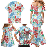 Palaka with Honu and Plumeria Family Matching Mermaid Dress and Hawaiian Shirt Hawaiian Heritage Spirit - Polynesian Pride